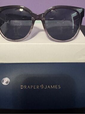 Draper James Translucent Smoke Round Sunglasses
